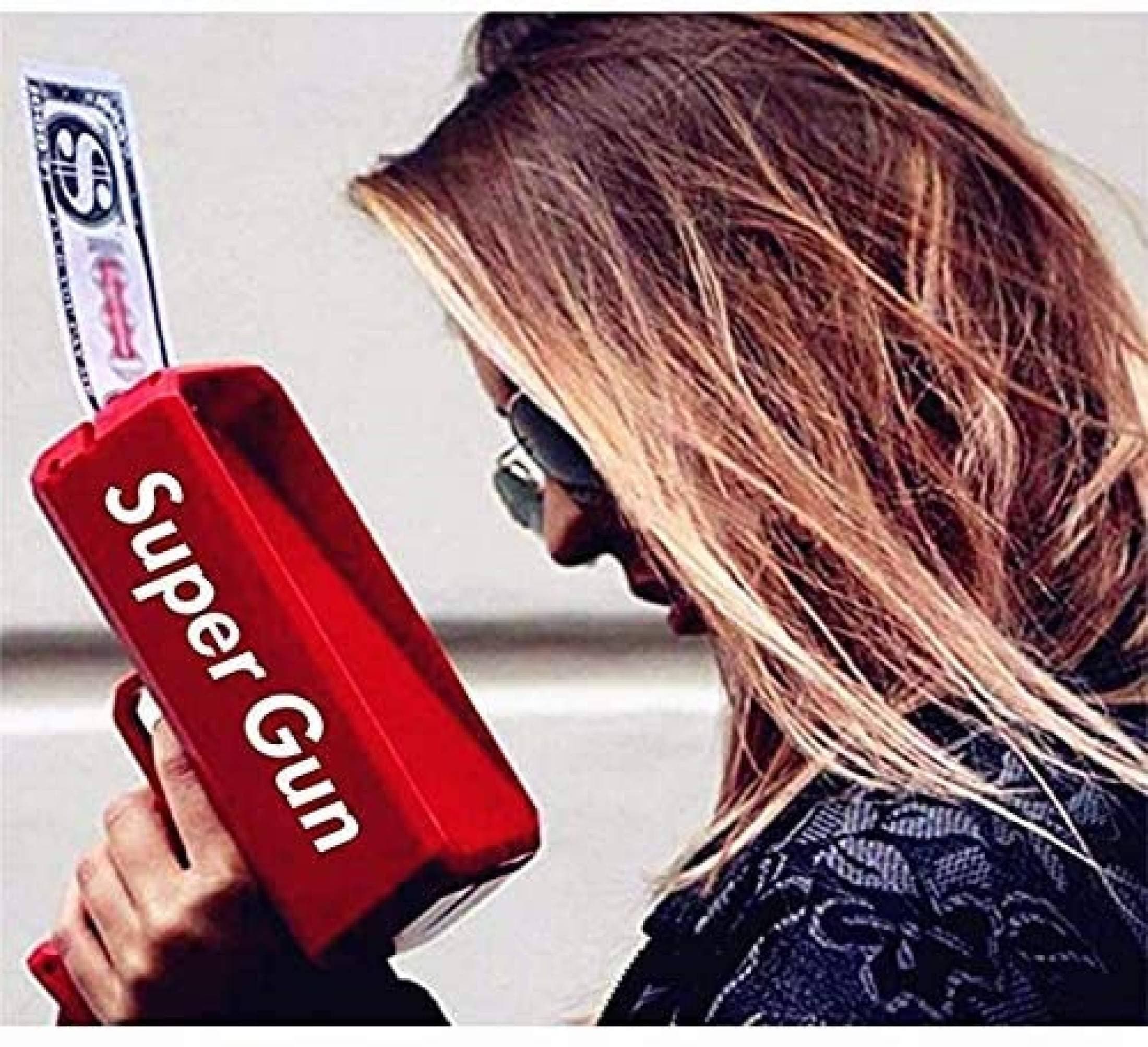 Rain Money Gun_ Paper Playing Spary Money Toy Gun_, Prop Money Gun_ with 100 Pcs Play Money Cash Gun_ Party Supplies (Money Gun_)