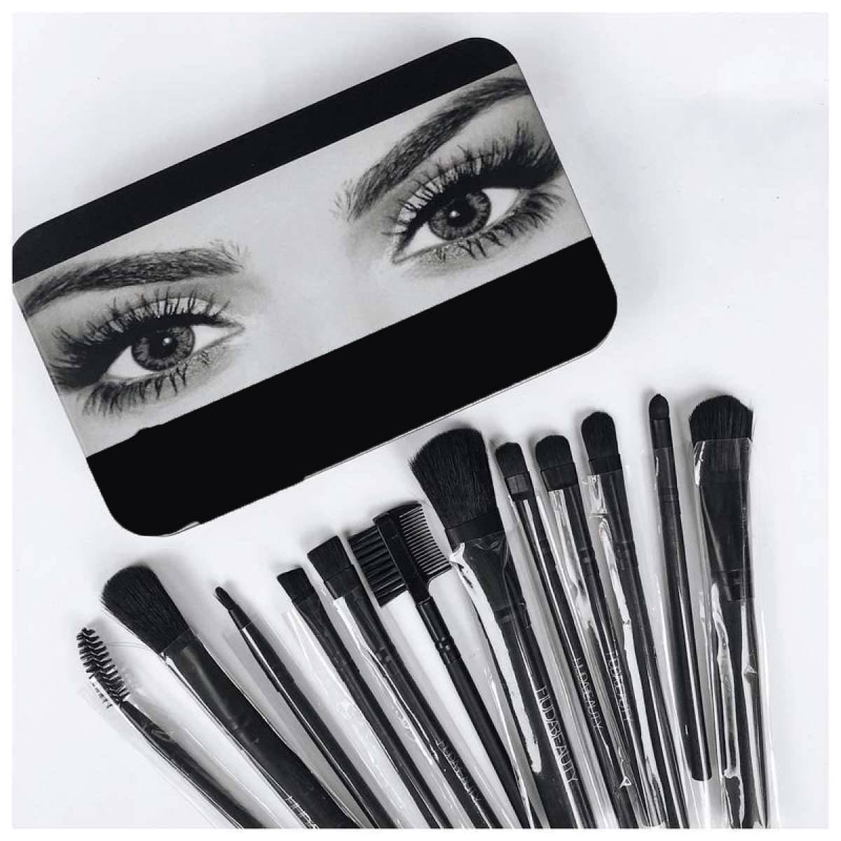 Set of 12  Fine & Soft Makeup Brushes - Black