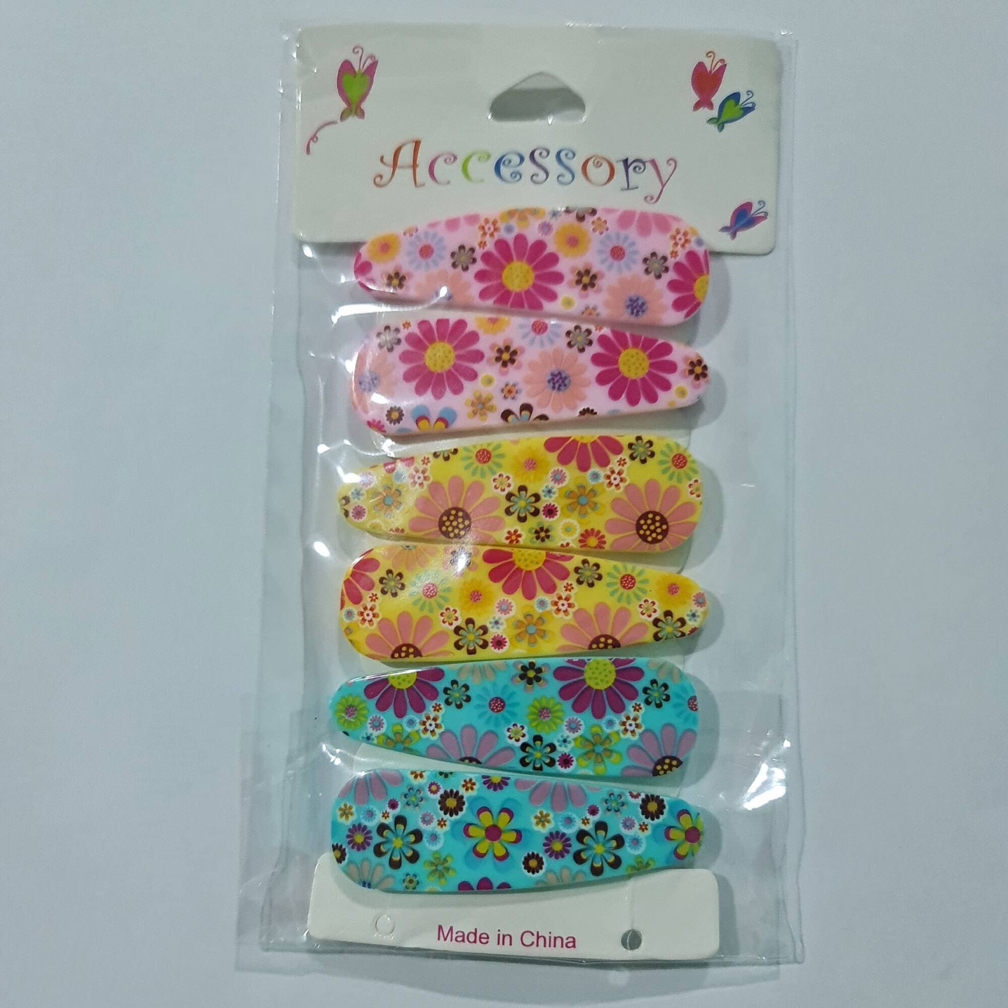 Pack Of 6 Pcs Hair Clips , Catchers , Tik Tik Hair Pins In Multicolor For Girls