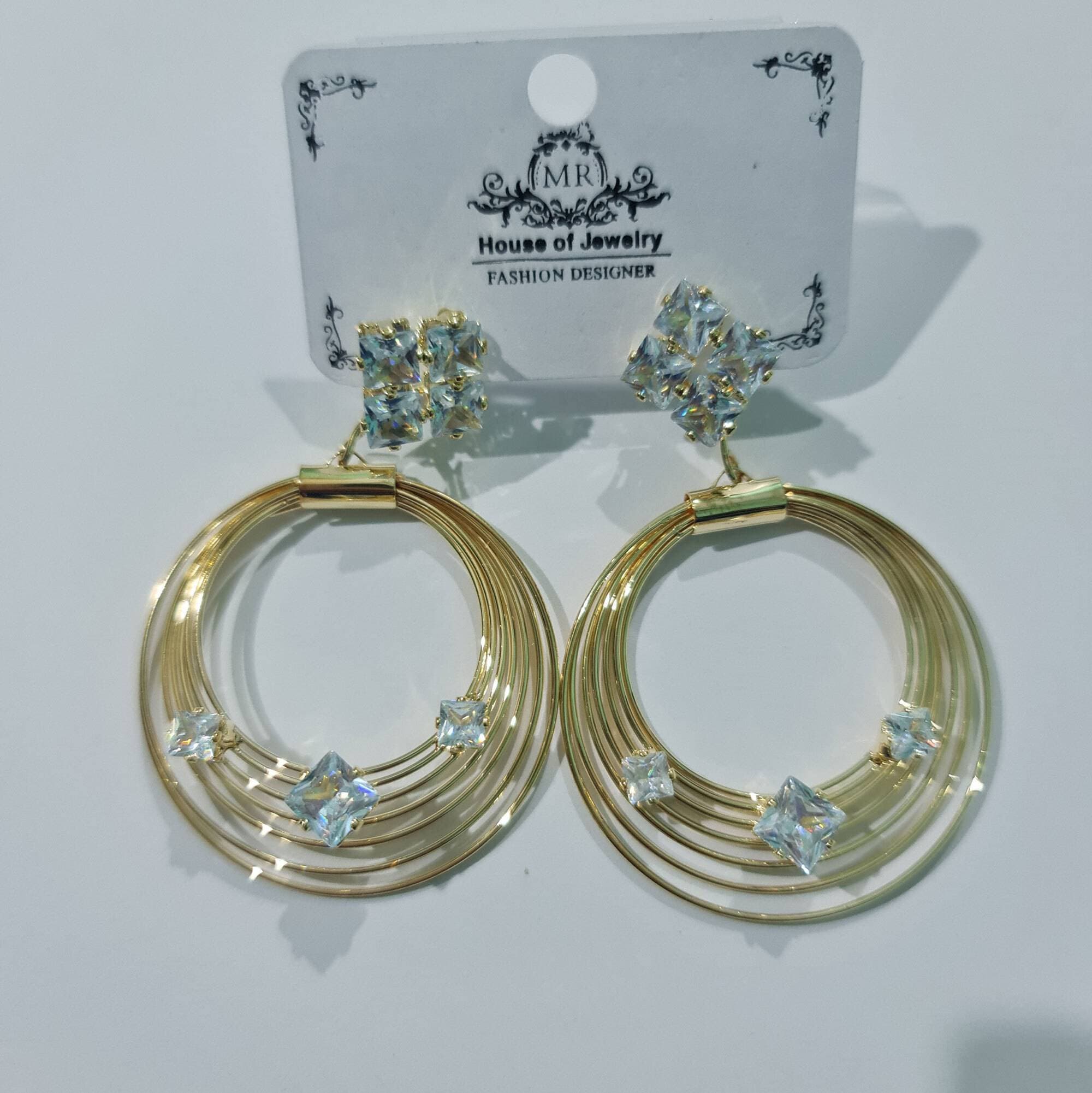 New Fashion Gold Plated Twisted Double Earrings For Girls 1 Pair