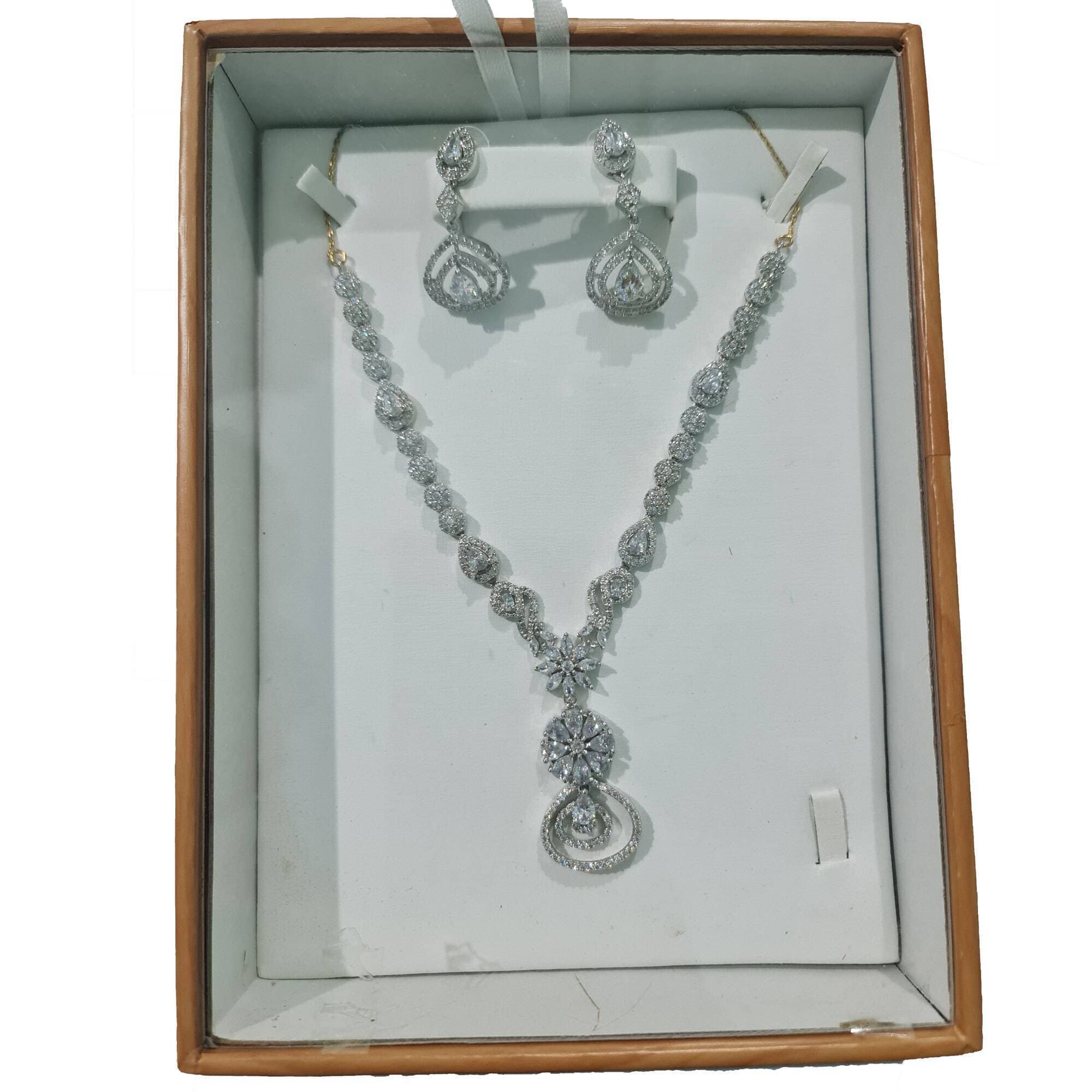 Indian Design Jewelry Necklace And Earrings With Complete Set Bridals