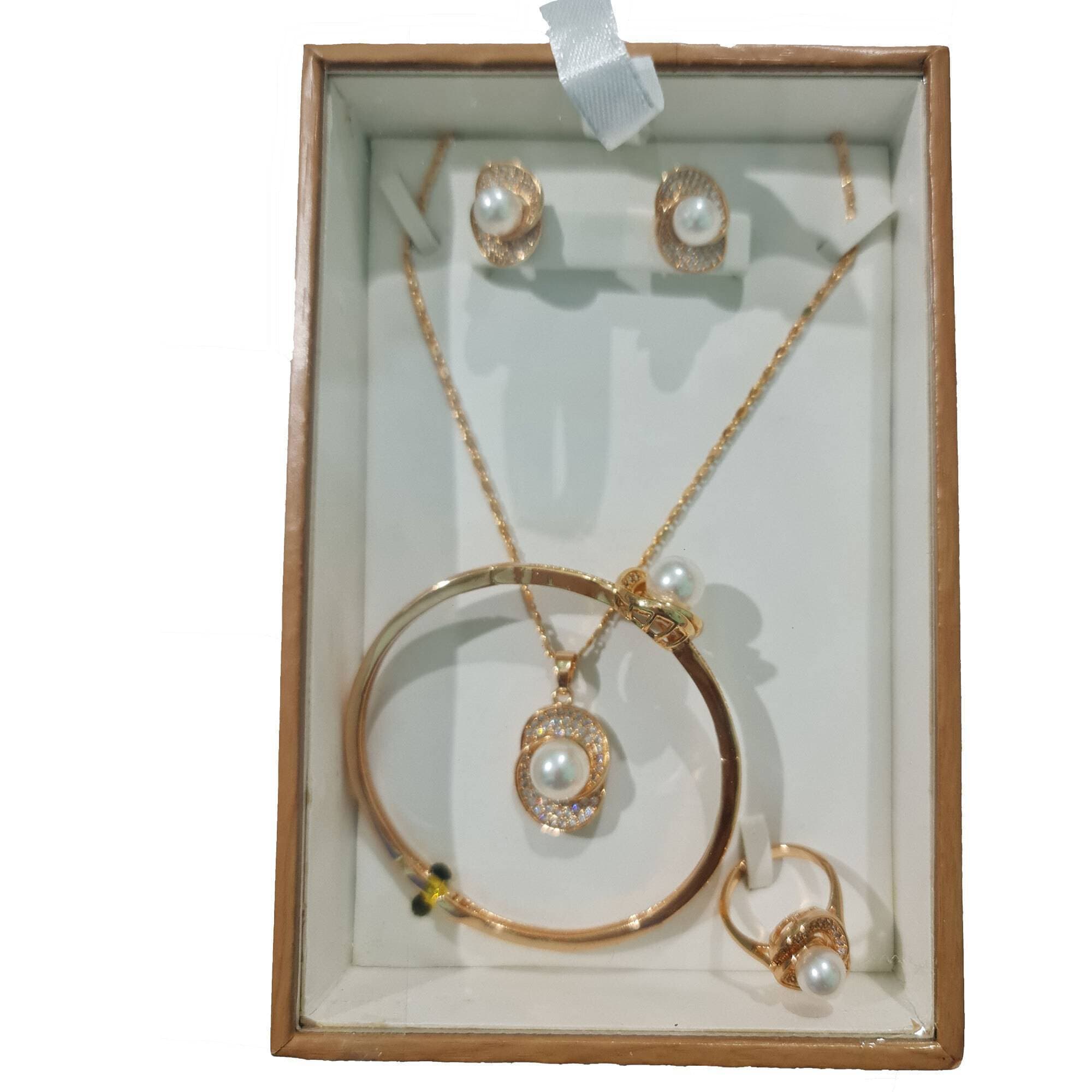 Necklace Full Set Gold Plated Party Wear Necklace 1 Set