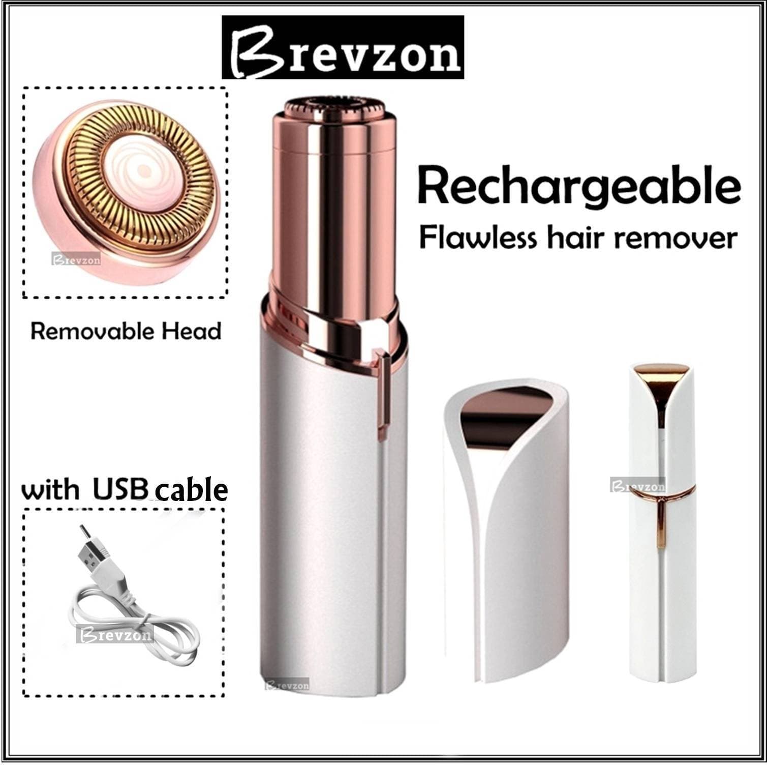 Facial Hair Remover, With Usb Charging Cable - Led Light