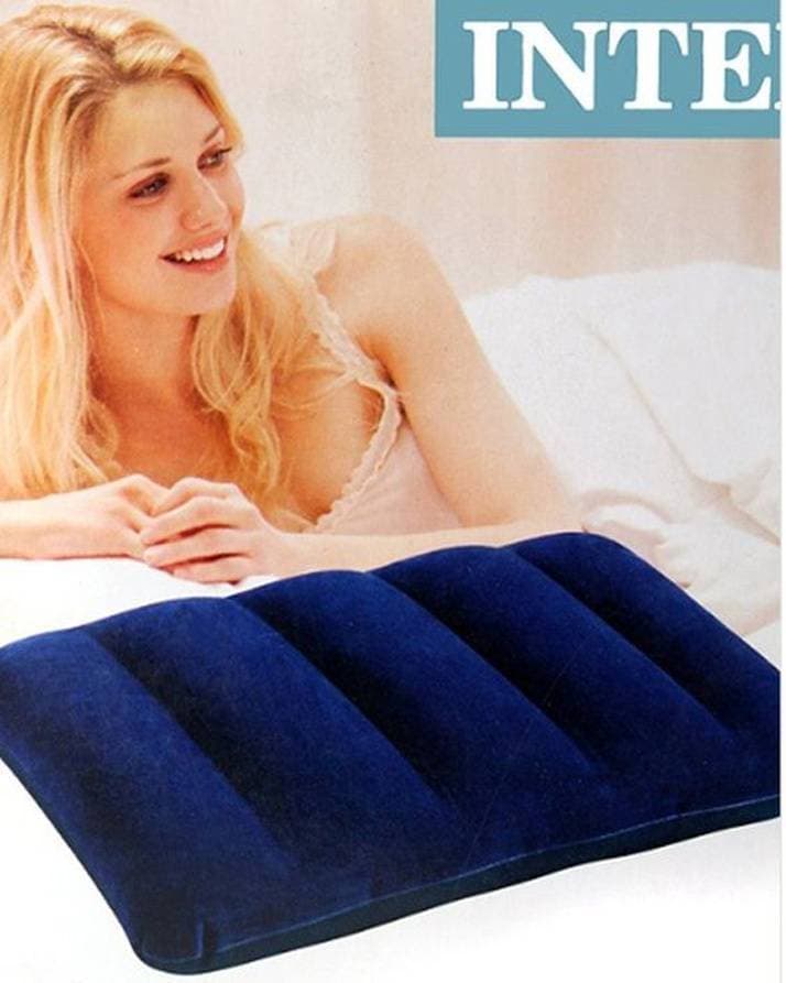 Travel Portable comfortable Inflatable Air Pillow Cushion Hiking Camping Rest Neck Pillow - Blue