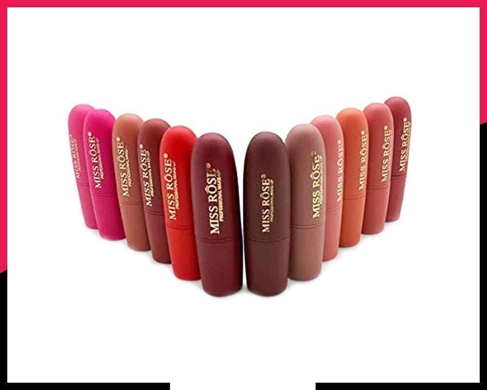 Miss Rose - Matte Dusty Rose Bullet Lipstick Box - Romantic Shades - Pack of 6