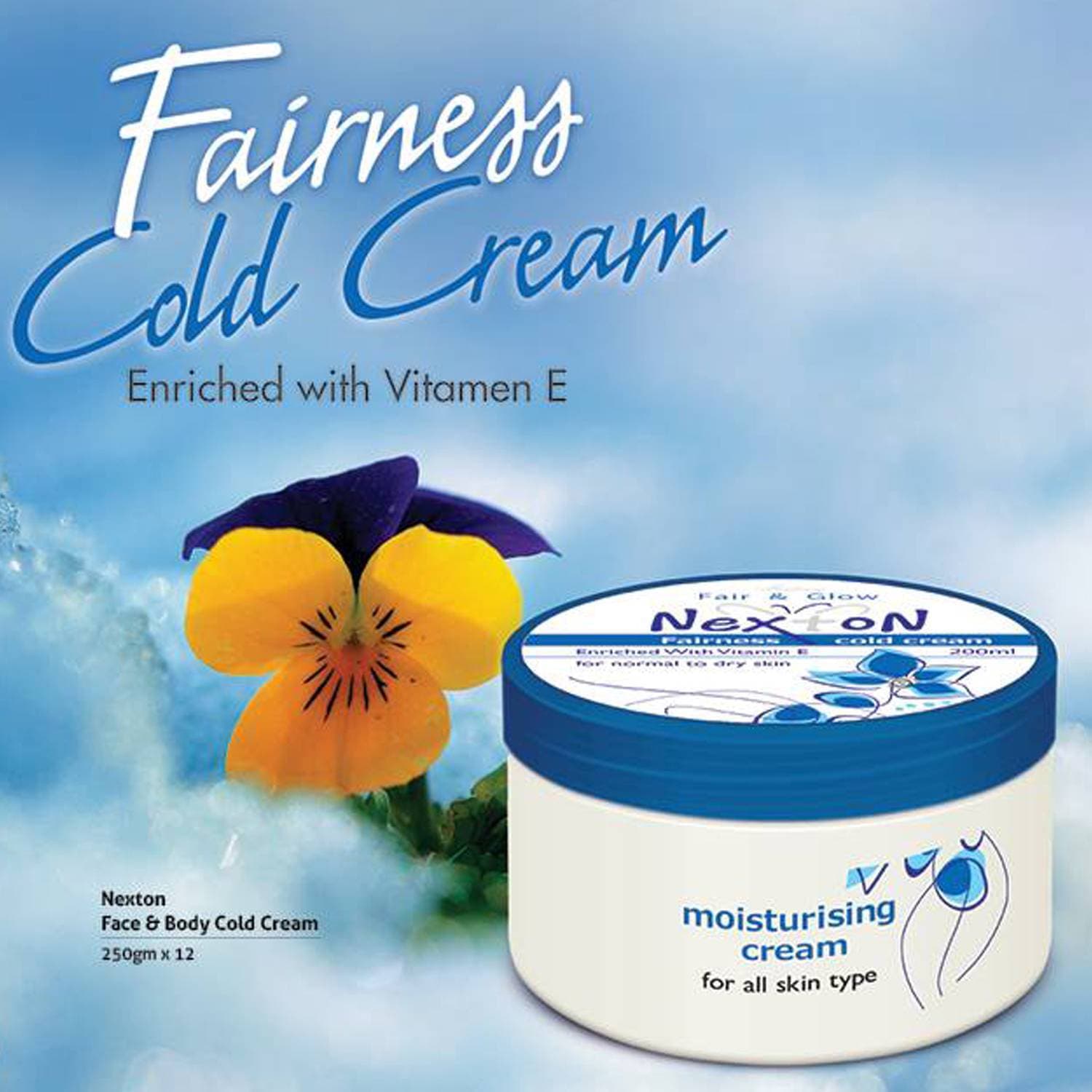 Nexton Fairness Moisturizer Cold Cream (Face & Body) - 125 ml