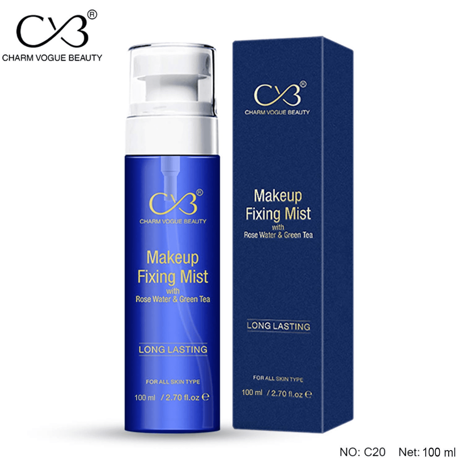 CVB Makeup Fixing Mist Makeup Fixing Spray With Rose Water and Green Tea Extract- 100ml