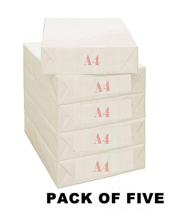 Pack Of 5 A4 Size Printer Paper (400 pages per rim) - Ideal for E-commerce Labels and Documents