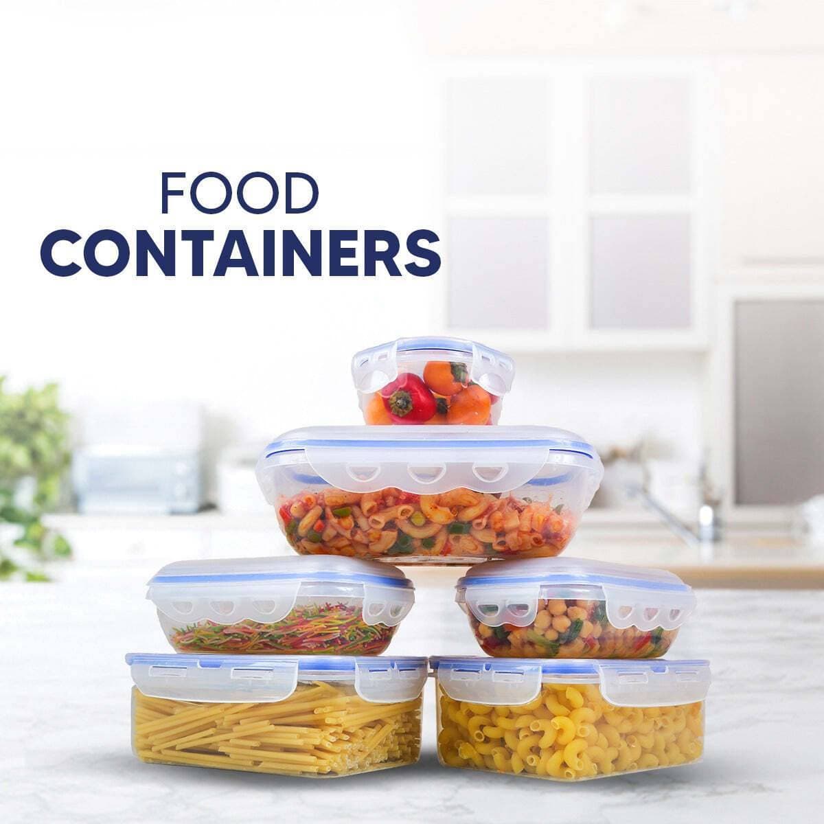 Pack Of 6 Transparent Food Containers Box