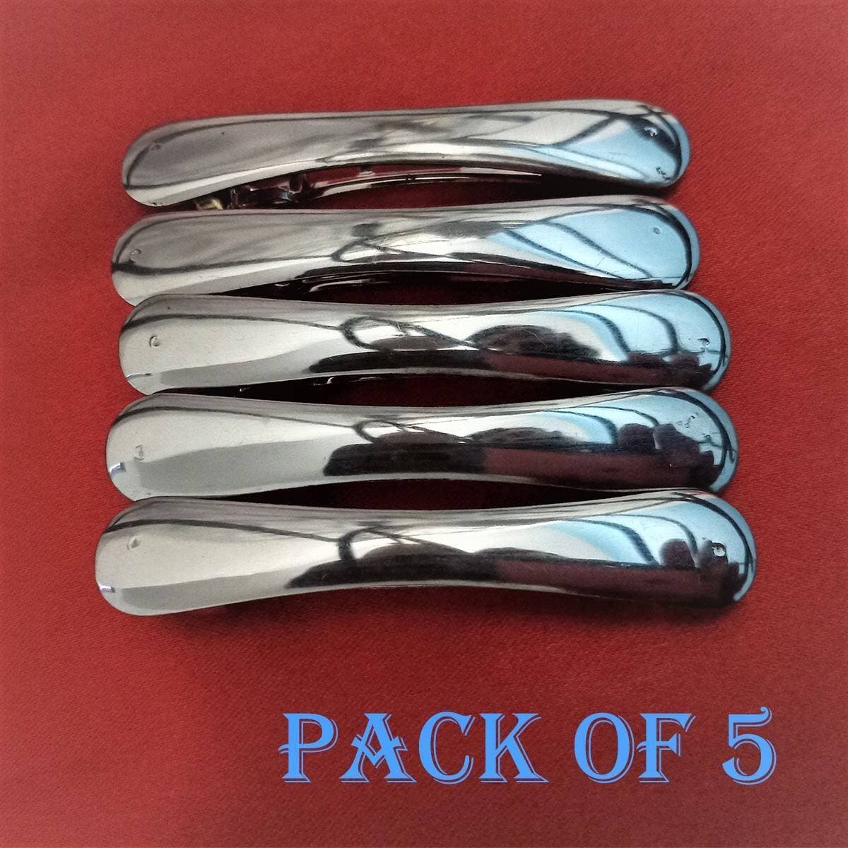 Pack of 5 Steel Clip Skinny Hair Barrettes Long Simple French Hair Clips Clamp for Girls/women