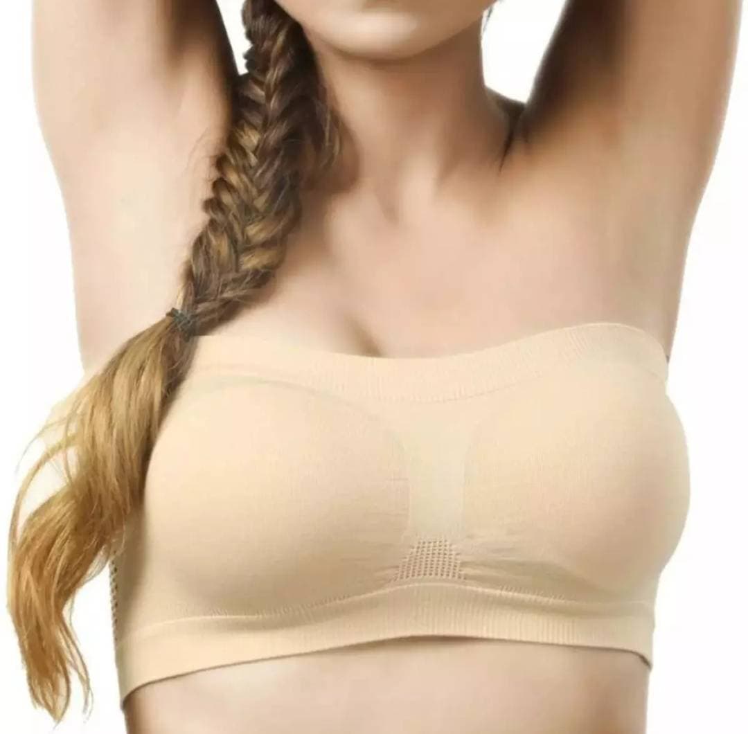 Strapless Bra Soft & Non Padded Tube Bra New Style for Girls and women (fit on 30 -38) 1 Piece