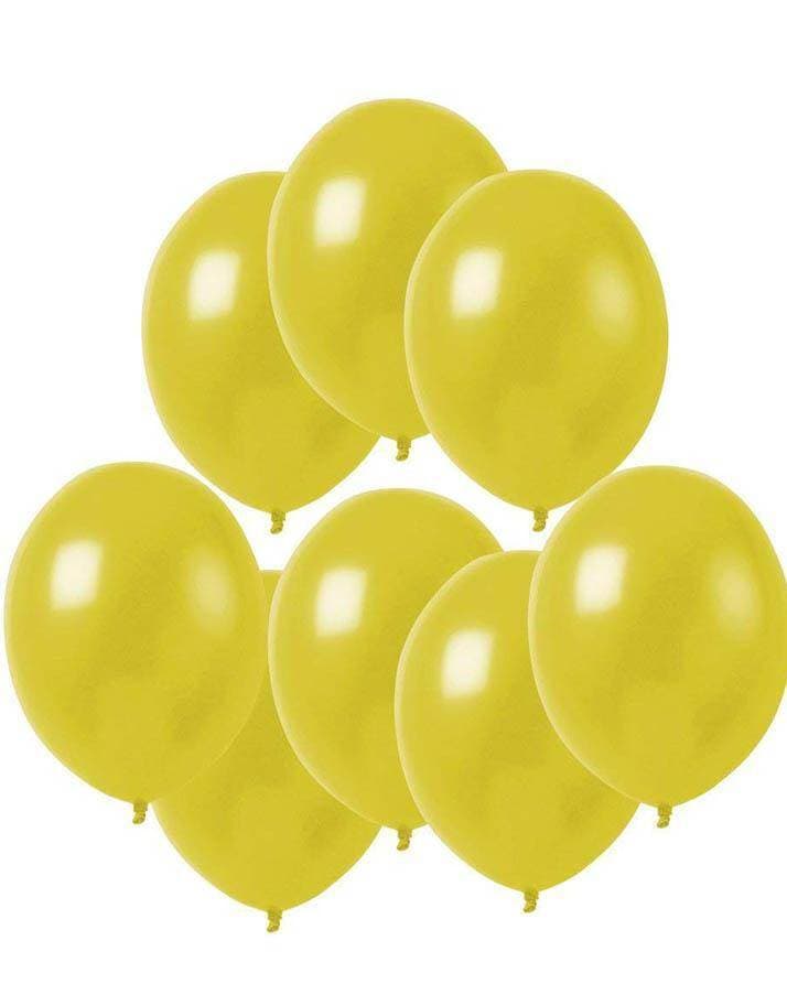 Pack Of 100pcs - Pearl Shape Latex Birthday Party & Decoration Balloons - 14 Inch Big Size  - Yellow
