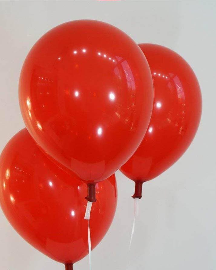 10 Color Pack of 50 -14 Inch Big Size Pearl Shape Latex  Balloons - Red Color