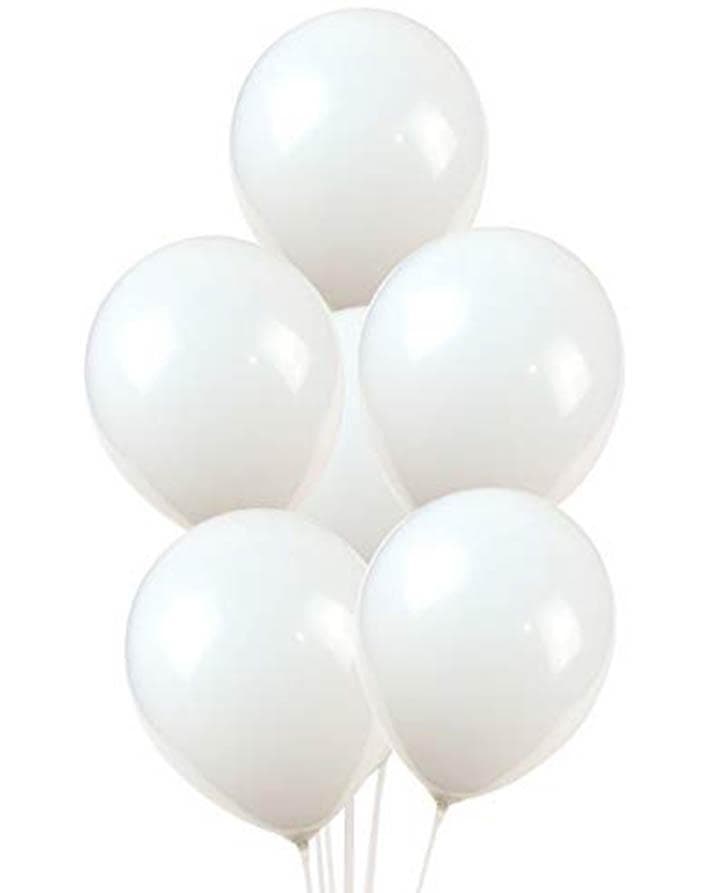 Pack Of 100pcs - Pearl Shape Latex Birthday Party & Decoration Balloons - 14 Inch Big Size - White