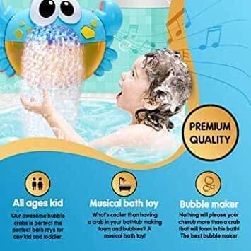 Baby Bath Bubble Crab Automatic Bubble Maker Blower Toys with Bath Fun Shower Toy