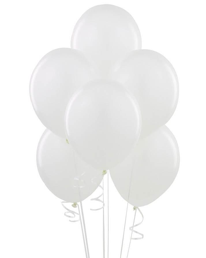 10 Color Pack of 50 -14 Inch Big Size Pearl Shape Latex  Balloons - White Color