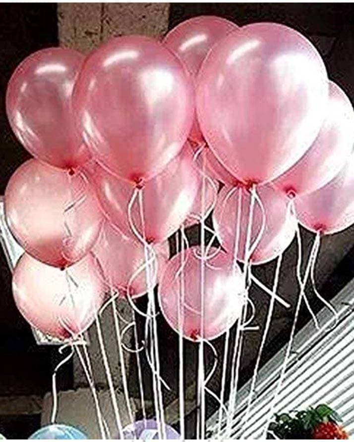 Pack Of 100pcs - Pearl Shape Latex Birthday Party & Decoration Balloons - 14 Inch Big Size - Pink