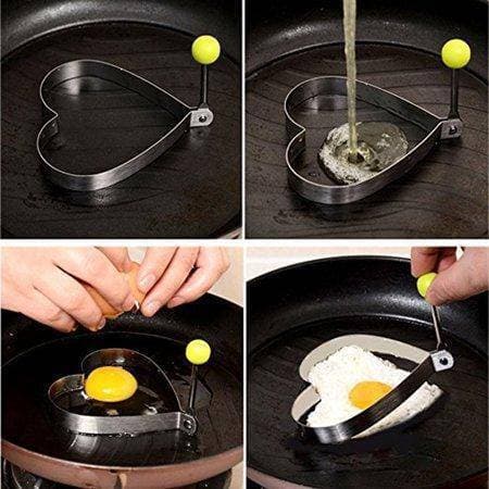 4PCS Shape Fried Egg Mold Ring Tools, Stainless Steel Cooking Tools for Frying Baking Cooking Fried Egg Shaper Pancake Mold Ring egg ring