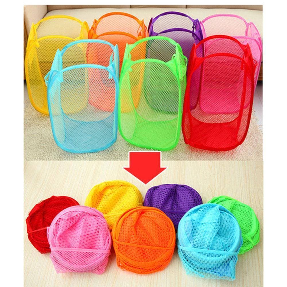 Foldable Laundry Bag Home Cloth Storage Mesh Washing Basket Bin Hamper - 1 Bag