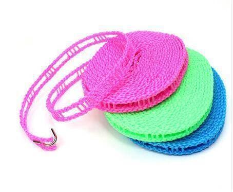 5M Nylon Non-slip Laundry Clothesline Hang Rope With Hook Travel Camping Windproof Clothesline Drying Rope Clothes Hangers - 1 Piece