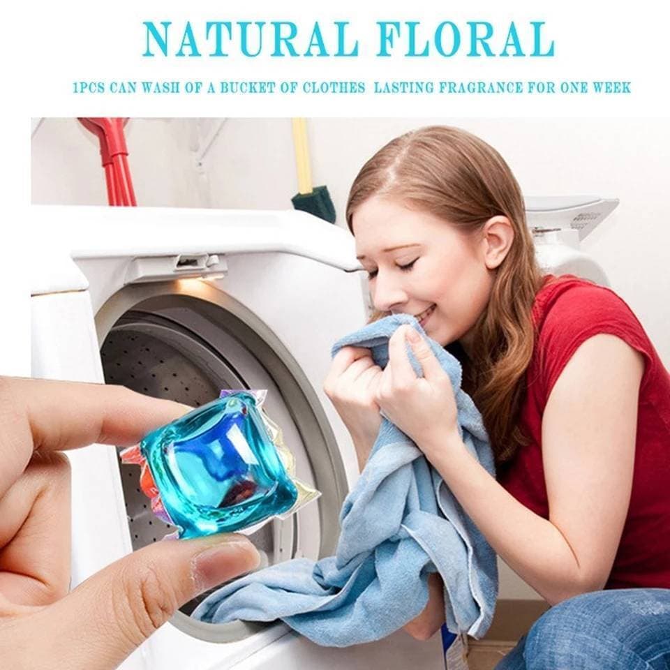 5 Pcs Laundry Detergent Condensate Beads Capsule Gel Liquid Fragrance Long Lasting Clothes Washing Machine Wash Cleaning
