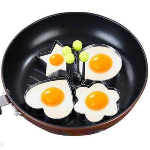 Shape Fried Egg Mold Ring Tools, Stainless Steel Cooking Tools for Frying Baking Cooking Fried Egg Shaper Pancake Mold Ring egg ring - 4PCS