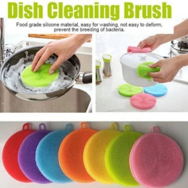 2021 New Multi-Purpose Silicone Dish Bowl Tea Pad Cleaning Brush Silicone Scouring Pad Silicone Dish Sponge Kitchen Pot Cleaner Washing Tool fashion dishwash sponge - 1 Piece