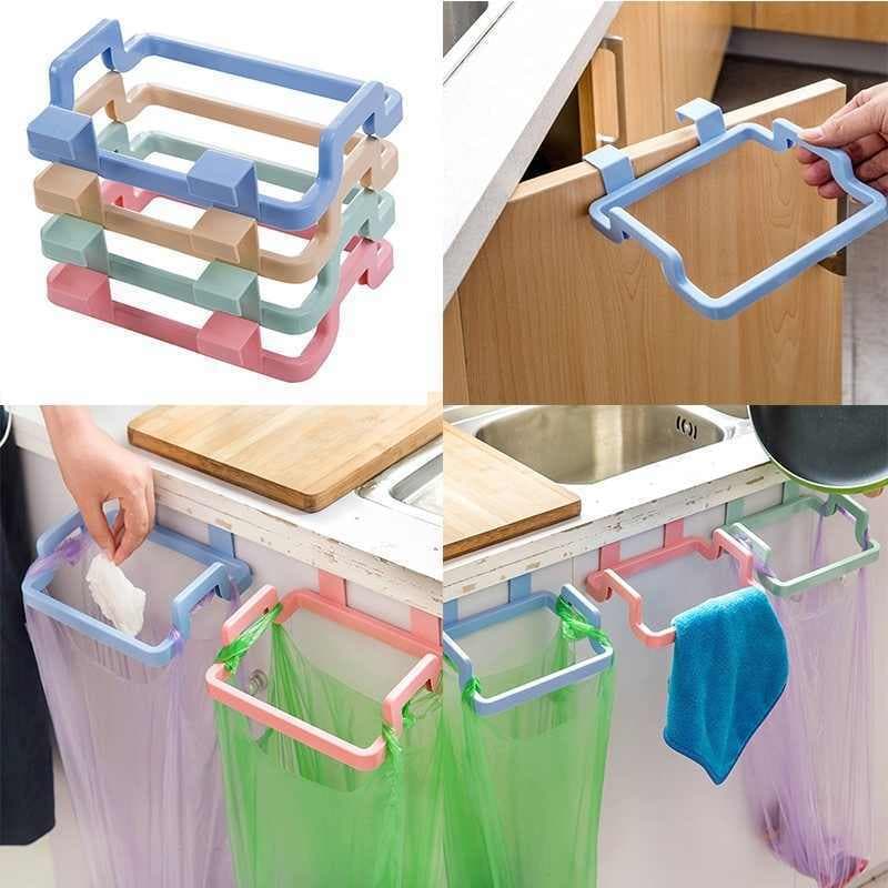 Kitchen Cabinet Door Garbage Trash Bag Plastic Bracket Towel Hanging Holder Clip Organizer for Smart Kitchen