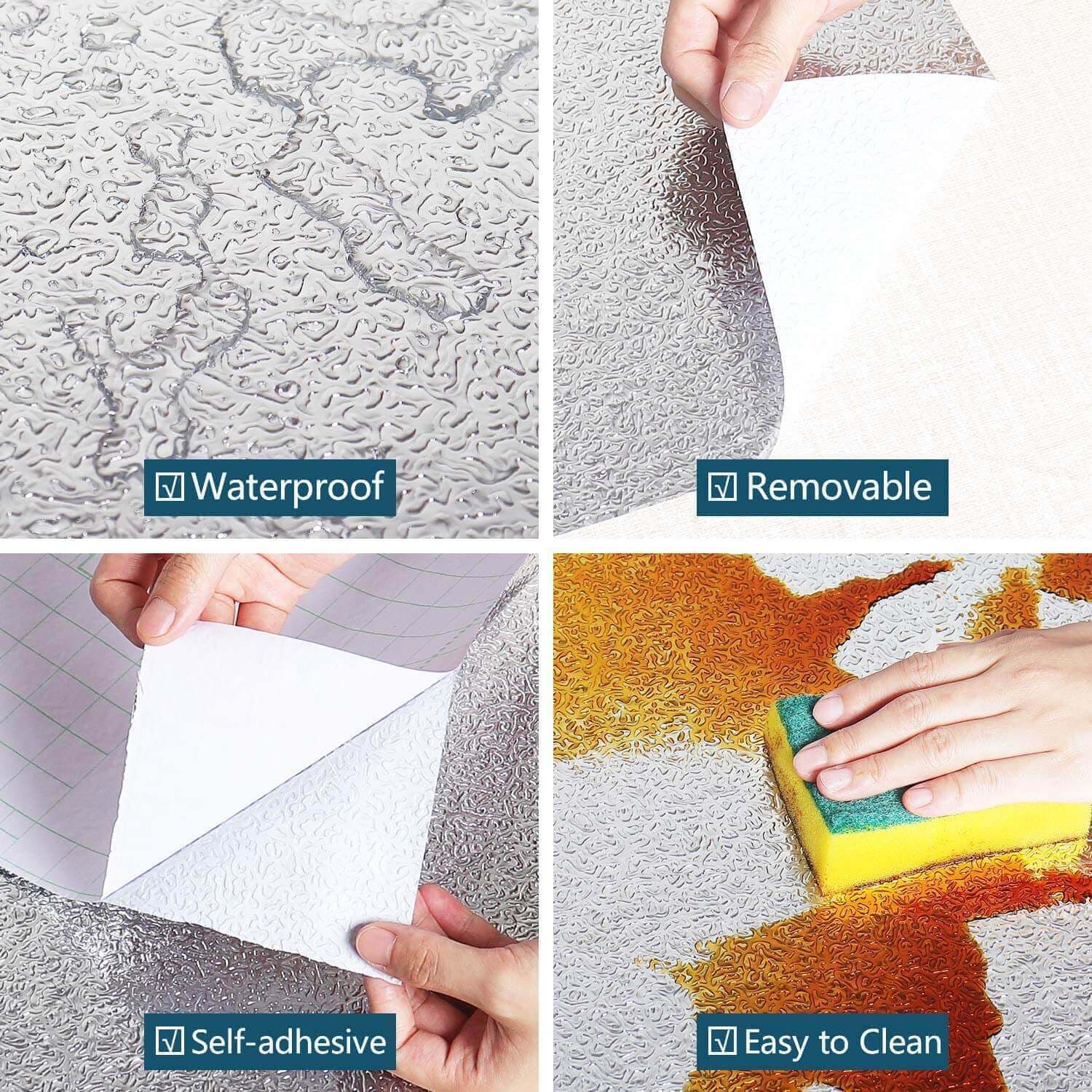 Aluminium Foil Paper Mats Oil Kitchen Backsplash Wallpaper Stickers, Kitchen Silver Stickers Self Adhesive Kitchen Aluminum Foil Stickers Oil Proof Waterproof Kitchen Stove Sticker 40 X 100 CM
