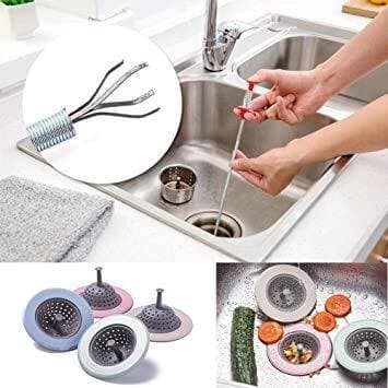 Metal wire brush Hand Kitchen Sink Cleaning Hook Sewer Dredging Device Spring Pipe Hair Dredging Tool Metal wire brush 65cm