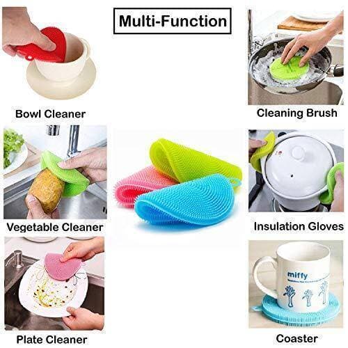 Silicone Dish Bowl Cleaning Brush Silicone Scouring Pad Silicone Dish Sponge Kitchen Pot Cleaner Washing Tool fshion fashion dishwash sponge