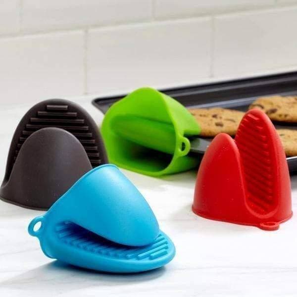 2Pcs / Pair Silicone Heat Resistant Gloves Clips Insulation Non Stick Anti-slip Pot Bowel Holder Clip Cooking Baking Oven Mitts