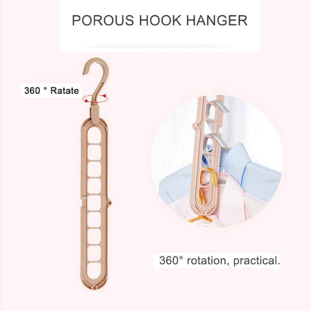 Pack of 6 - Super Magic Changeable Clothes Pluto Plastic Hanger Space Saving Saver Wonder Closet Organizer 9 Holes