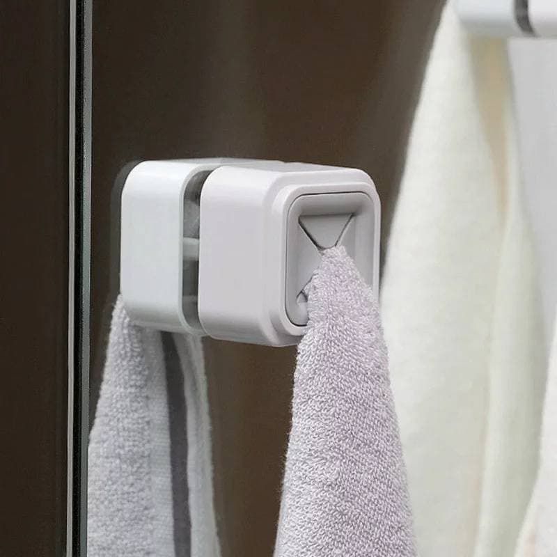 Home Portable Wall Mount Towel Storage Wash Cloth Clip Organizer Dry Towel Holder Self Adhesive Bathroom Towel Storage Rack