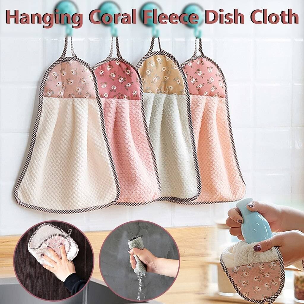 Super Absorbent Hanging Kitchen Towel Small Soft Dish Towel Cloth for Kitchen Bathroom Use