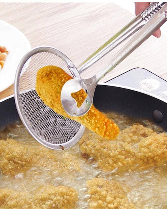 Multi-functional 2 in 1 Fry Tool Filter Spoon Strainer With Clip And For Multi Purpose