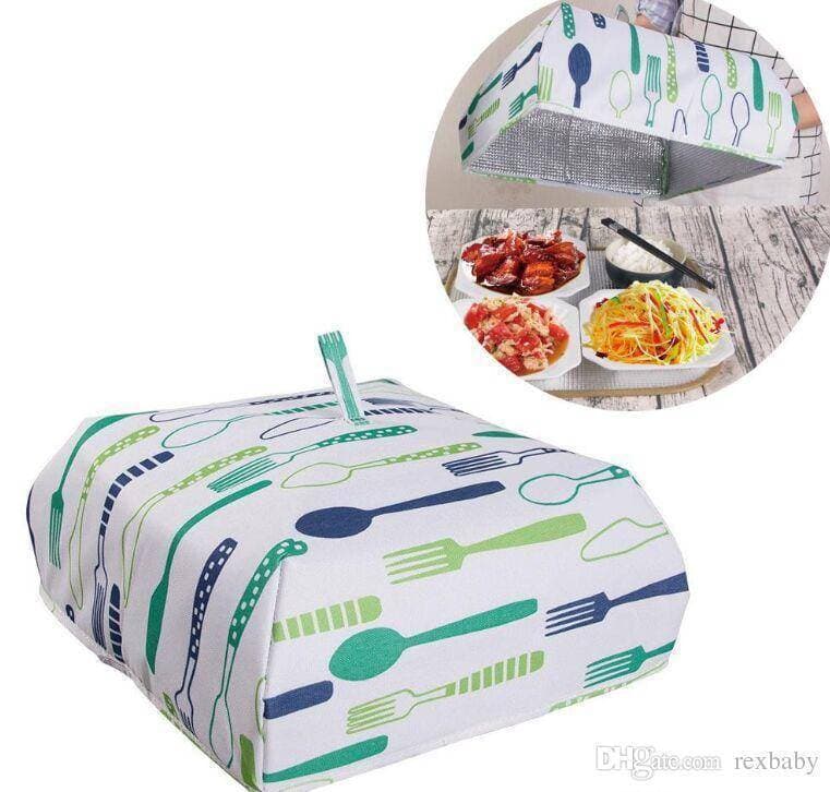 2 Pieces Foldable Insulated Food Cover With Aluminum Foil Food Insulation Cover Dish Keeping Pizza Ice cream Cold Kitchen Table Accessories (1 Small and 1 Large)