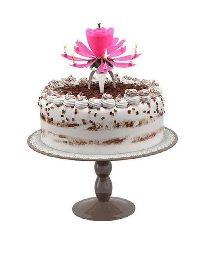 Musical Flower Rotating Birthday Candle With Happy Birthday Sound For Celebration
