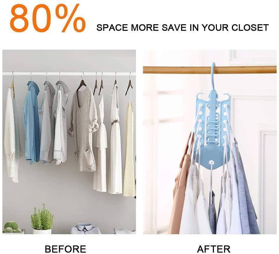 Magic Portable Travel Clothes Hangers Space Saving Collapsible Closet Organizer 360 Degree 13 Holes Wardrobe Rack, Fordable Hanger for Clothes, Belts