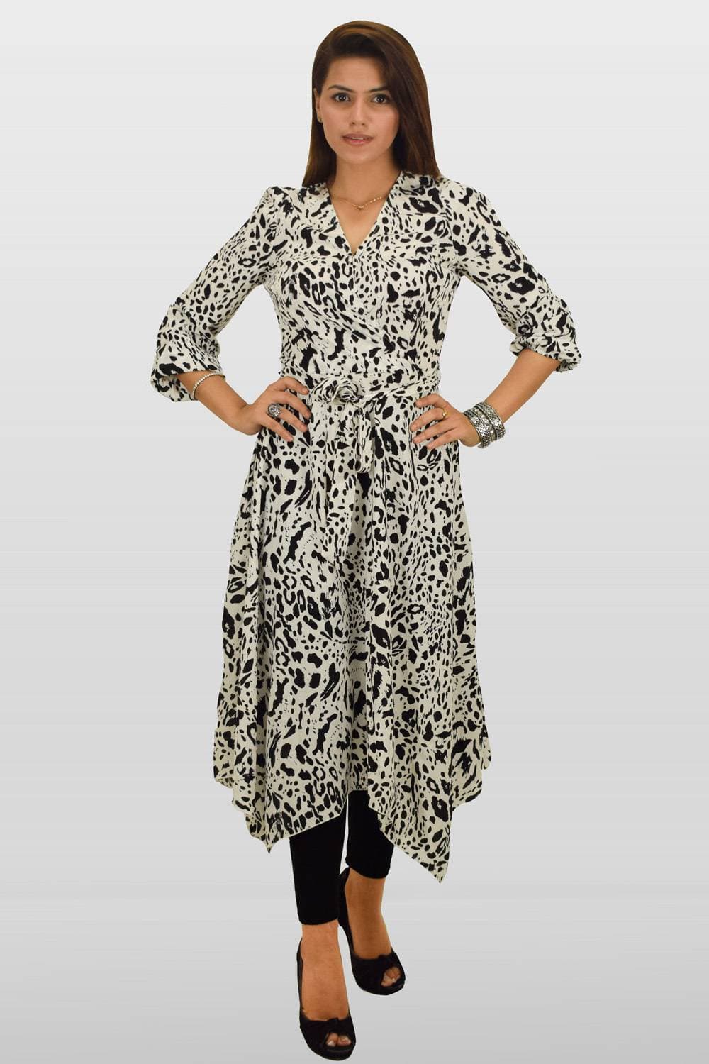 White Wrap Midi Dress 100% original product