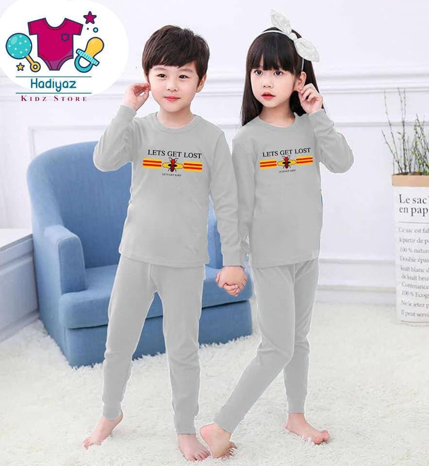 Summer Friendly Collection Kids Nigh Suits Pack Of 2 - Light Grey Color