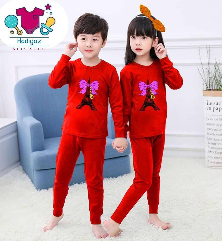 High-Quality Summer Collection Kids Nigh Suits Pack Of 2 - Red Color