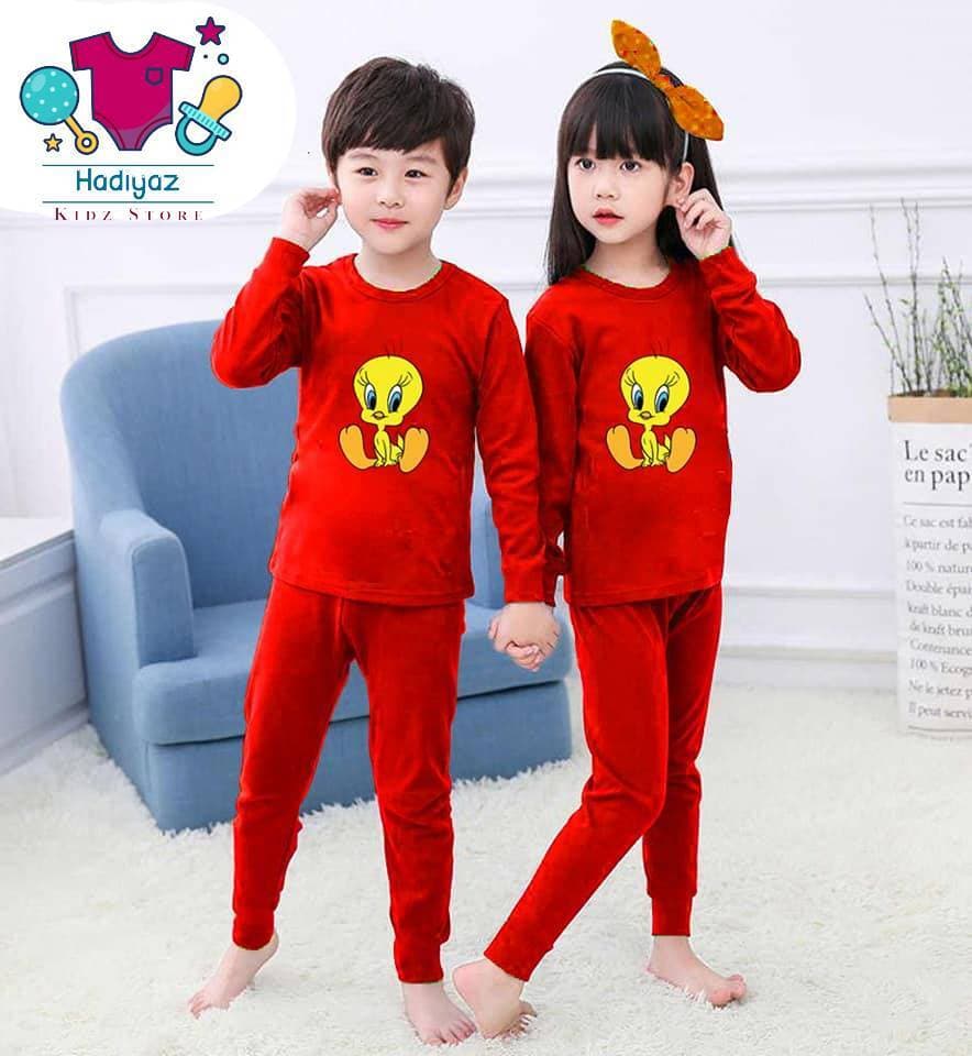 Summer Friendly Collection Kids Nigh Suits Pack Of 2 - Red Color