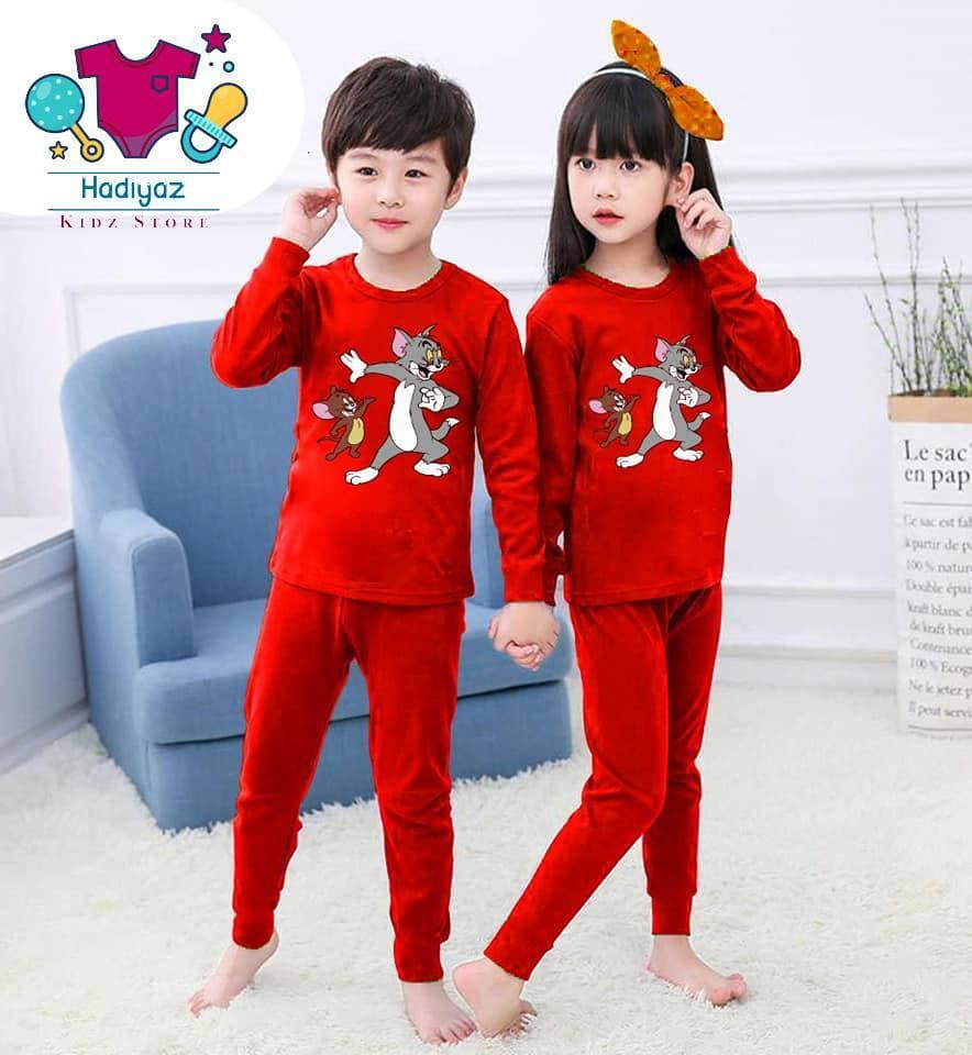 Amazing Summer Collection Kids Nigh Suits Pack Of 2 - Red Color