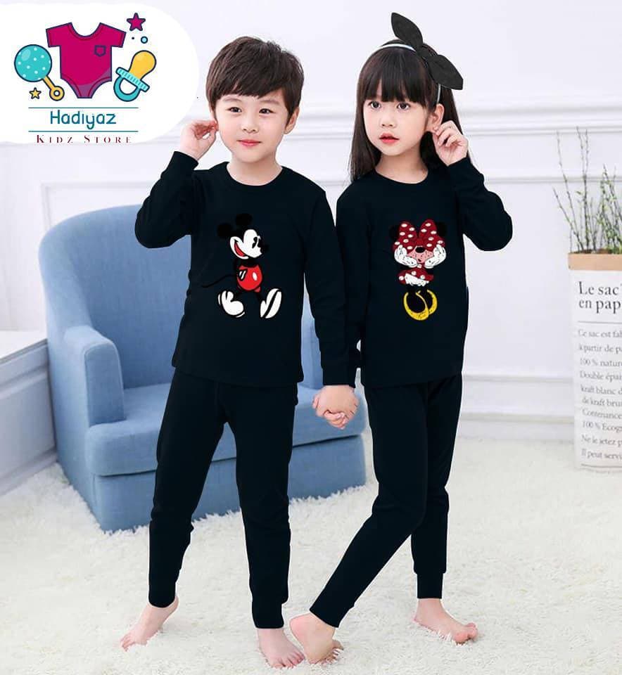 Black Color Summer Collection Kids Nigh Suits Pack Of 2 - Appealing
