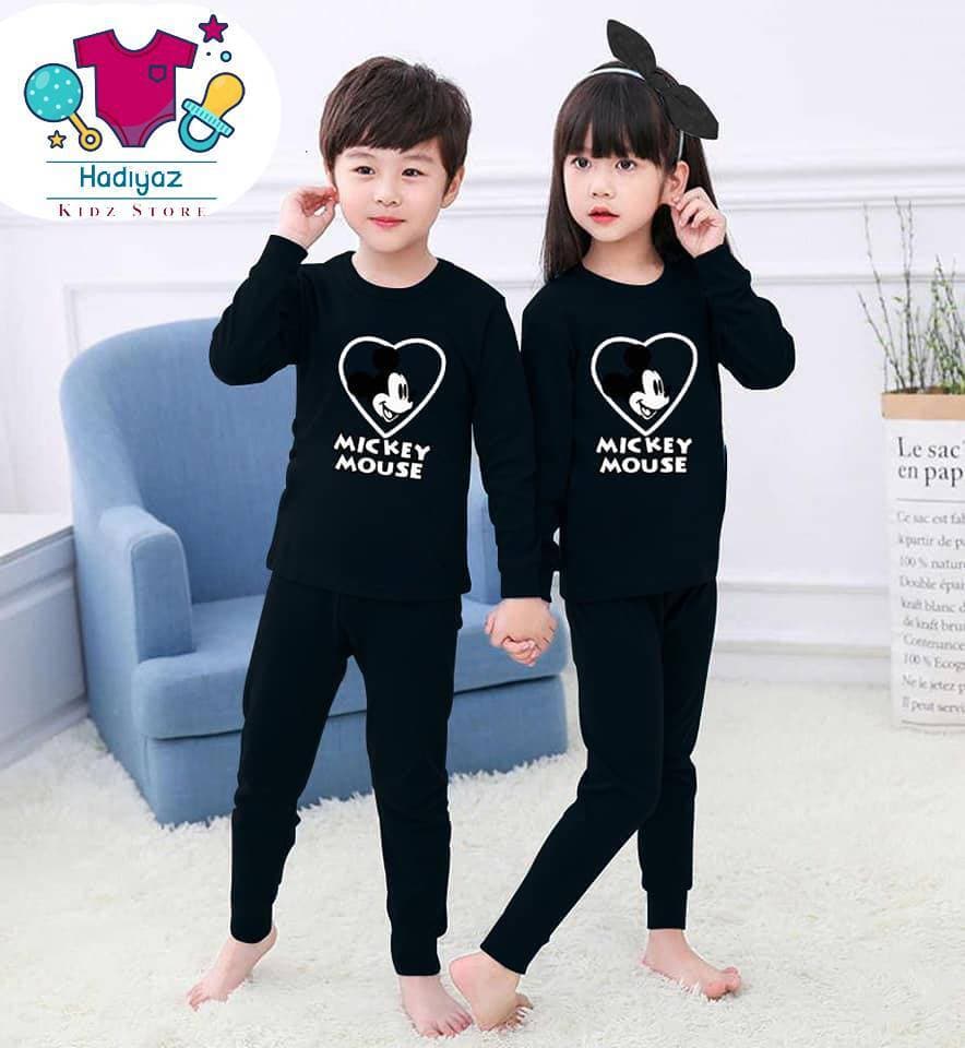 Black Color Summer Collection Kids Nigh Suits Pack Of 2 - Delight