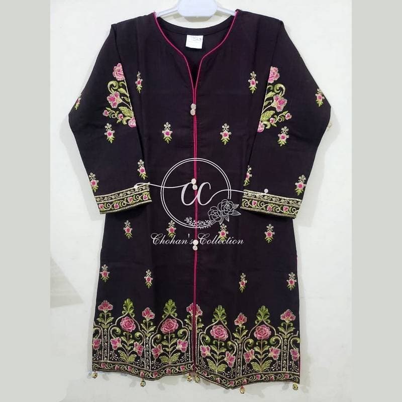 Fine Quality Embroidered Cotton Shirt For Girls & Ladies - Standard Size - Astounding product
