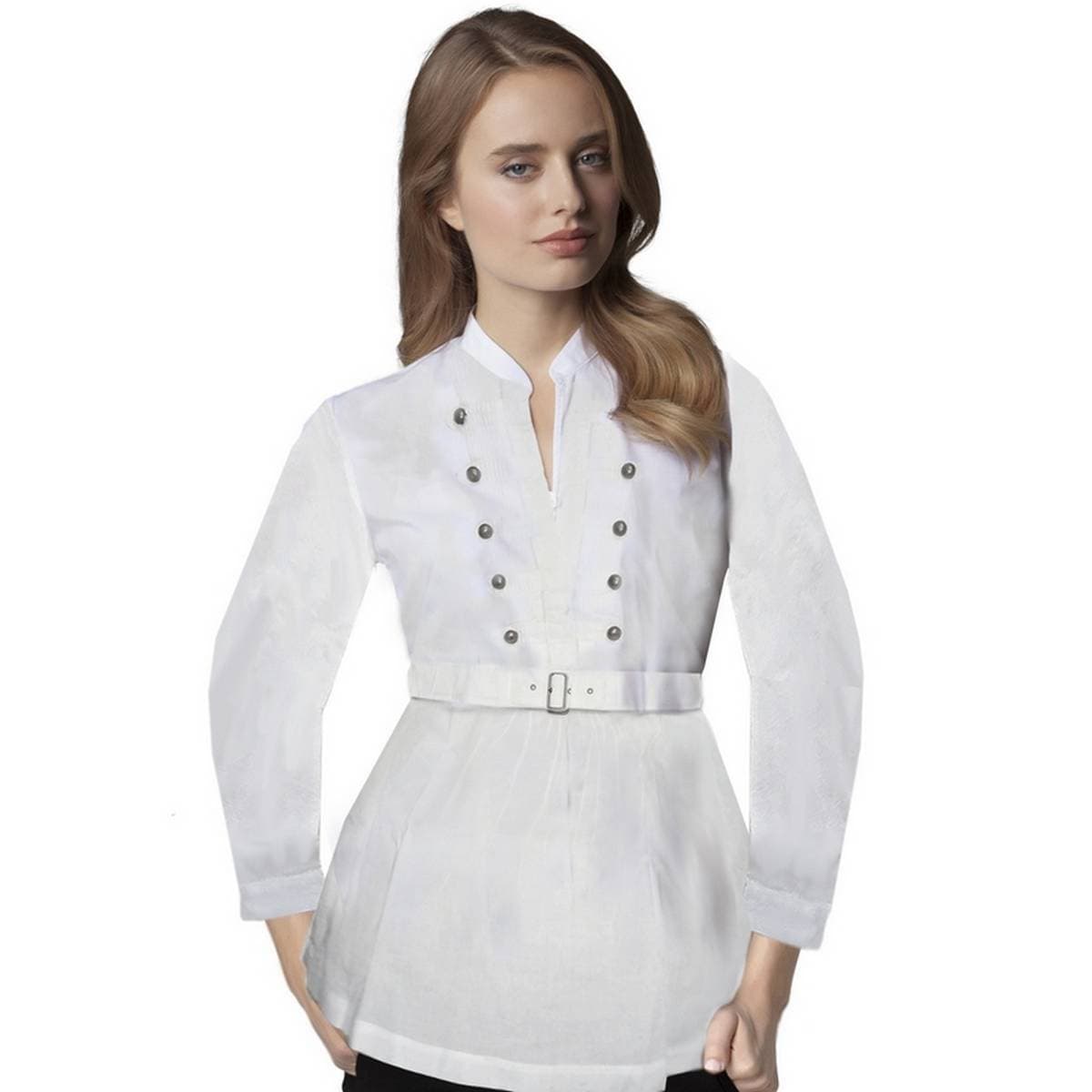 STITCHIGH - Top For Girls Latest Style Cotton Fabric - White