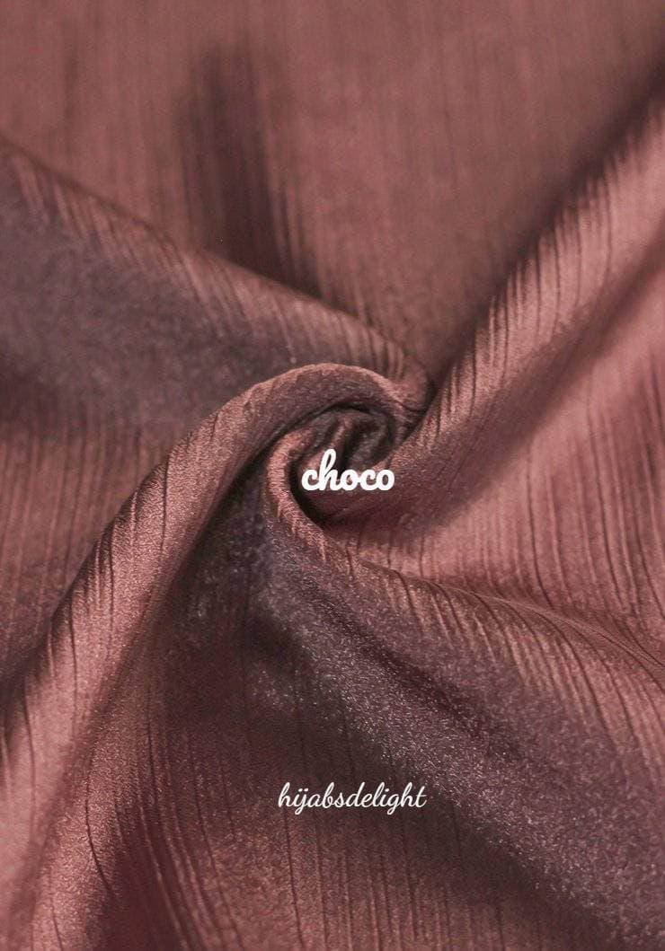 Crinkle Silk Hijab - Choco color
