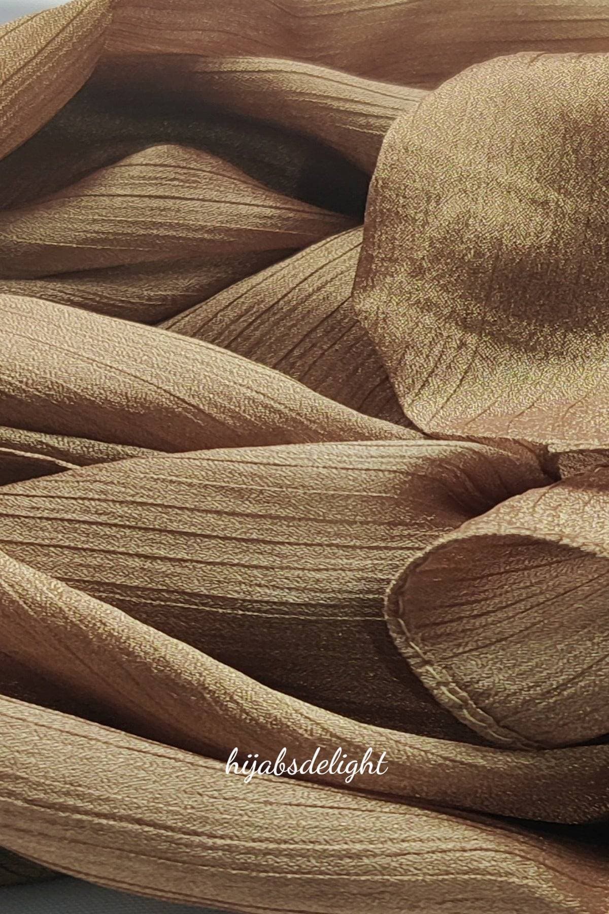 Crinkle Silk Hijab - Copper Color